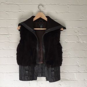 Moving Sale! Fur and Leather Bomber Vest